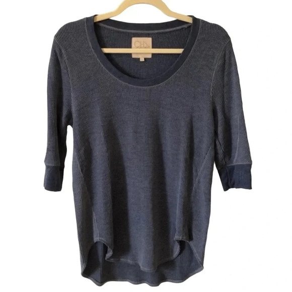 Chaser New Women’s M Quarter Sleeves Thermal U-Neckline Hi-Low Hem Top - Picture 1 of 6
